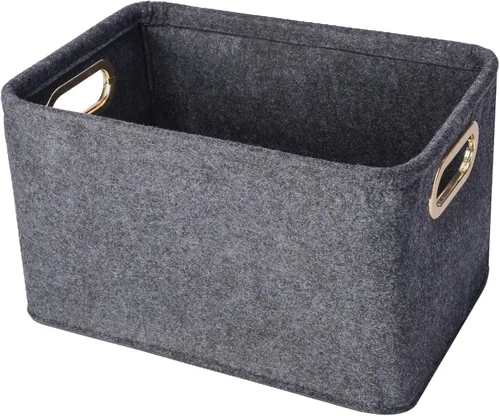 Miniatura 8 de Minoisome - Cestas de almacenamiento plegables de fieltro con asas de metal para juguetes, habitación de niños, ropa, toallas y revistas, cajas