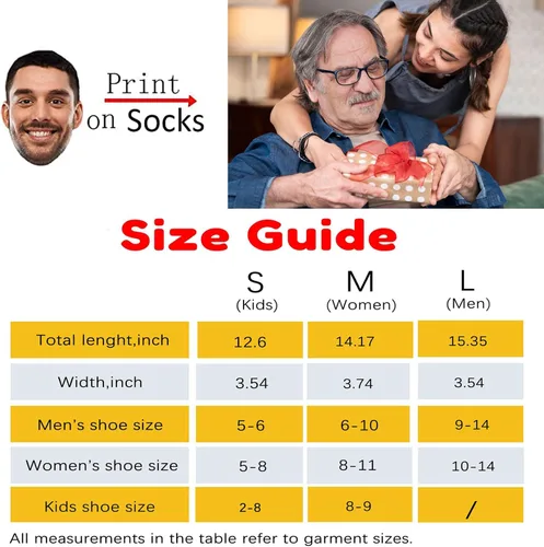 Miniatura 2 de D-Story Calcetines personalizados con foto fabricados en Estados Unidos, calcetines personalizados con imagen, regalo del día del padre