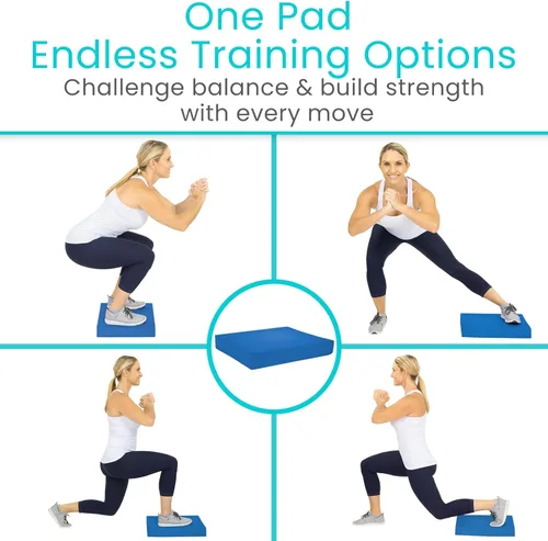 Miniatura 4 de Vive Almohadilla de equilibrio – Esterilla de yoga grande de espuma para terapia física, entrenamiento de estabilidad, ejercicio de rodilla