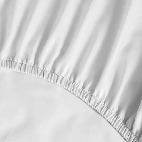 Miniatura 6 de Perú Pima – Juego de sábana de cama de 285 hilos – 100 % algodón peruano Pima – De percal Blanco