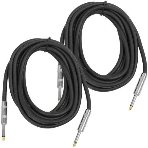 Seismic Audio - Paquete de 2 cables de altavoz de 10 pies de 1/4" a 1/4" - Cables de conexión PA DJ