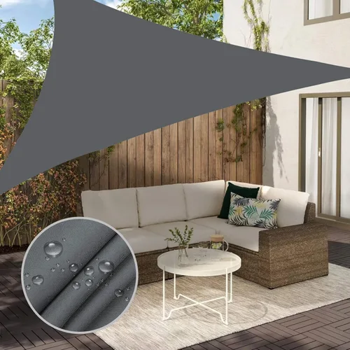 Miniatura 10 de Neween Toldo tipo vela triangular de 6 pies 7 pulgadas x 6 pies 7 pulgadas x 6 pies 7 pulgadas, impermeable, para patio, terraza, pérgola, para Gris