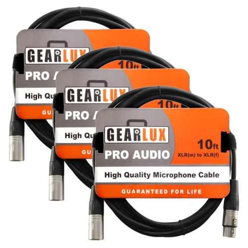 Miniatura 14 de Gearlux – Cable de micrófono XLR, completamente balanceado, macho a hembra, 25 pies - Paquete de 3