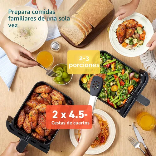 Miniatura 6 de COSORI Freidora de aire dual de 9 cuartos de galón – 10 en 1, comidas frescas equilibradas para la familia y los niños con canastas dobles