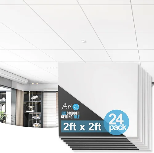 Miniatura 9 de Art3d Paneles Acústicos para Techo Suspendido 24x48 Paquete de 10, Paneles Insonorizados 2x4ft para Revestimientos de Pared, Blanco