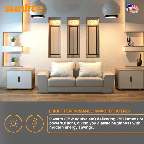 Miniatura 5 de Sunlite Foco reflector LED PAR30 41808, 9 vatios (75 W = ), 750 lúmenes, base E26 media, 90 CRI, regulable, reflector, Energy Star, cumple