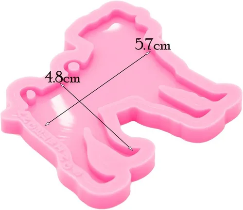 Miniatura 6 de Llavero de perro brillante brillante molde de resina epoxi molde de silicona con agujero de dibujos animados animal resina epoxi artesanía molde