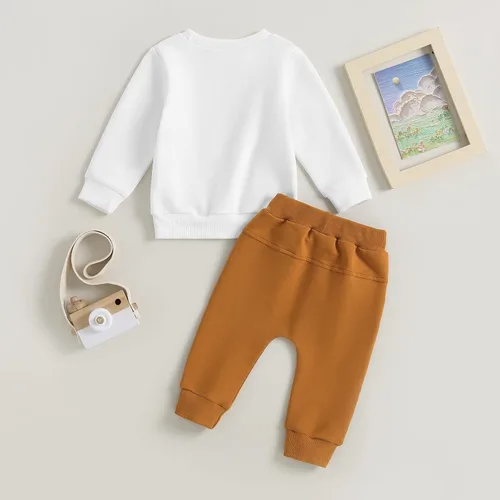 Miniatura 6 de Engofs Conjunto de sudadera de manga larga para bebé niño y niña, 2 piezas, sudadera de manga larga para otoño e invierno