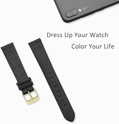 Miniatura 7 de WOCCI Correas de reloj elegantes, correas de repuesto de cuero genuino para hombres y mujeres, ancho de la banda 8 mm 10 mm 12 mm 13 mm 14 mm 16 mm
