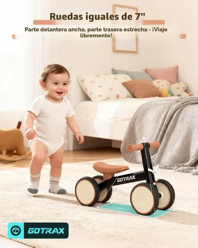 Miniatura 3 de Gotrax Baby Balance Bike 1-2 Years, 7" Front&Rear Silent Wheels, Sturdy Steel Frame 66 lbs Load, Quick 2-Min Assembly, CPC Certified, Comfortable
