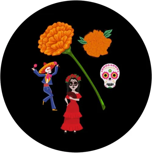 Miniatura 3 de Dia de Los Muertos - PopSockets intercambiables con diseño de caléndula mexicana