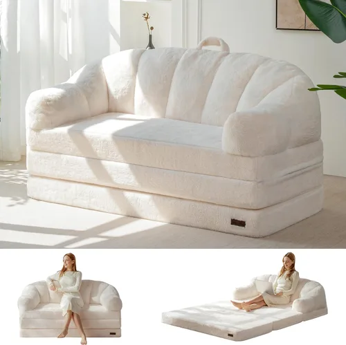 Miniatura 17 de MAXYOYO Sofá Cama Plegable, Sofá Convertible 2 en 1 a Sillón Reclinable, Cómoda Silla Puf Individual para Adultos, Sofá Cama Reclinable de Piso