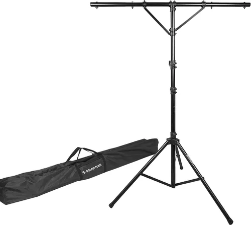 Miniatura 6 de Sound Town Paquete de 2 soportes de iluminación para DJ, altura ajustable, 9 pies de alto, con barra en T y base de trípode (STLS-T09-PAIR)