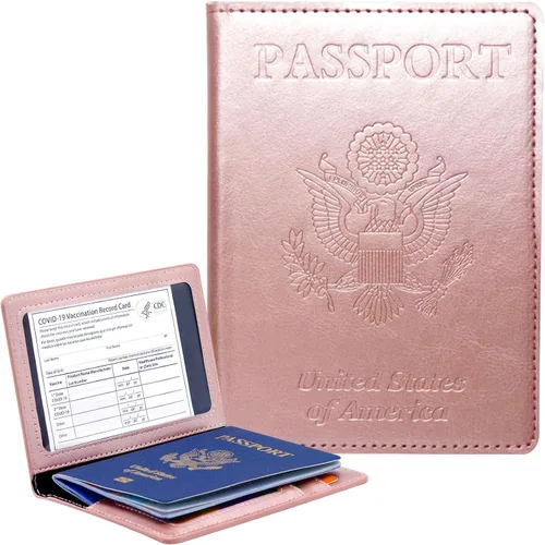 Miniatura 11 de Funda para pasaporte con bloqueo RFID de piel, tarjetero con ranura para tarjetas, accesorios de viaje, organizador de documentos, protector