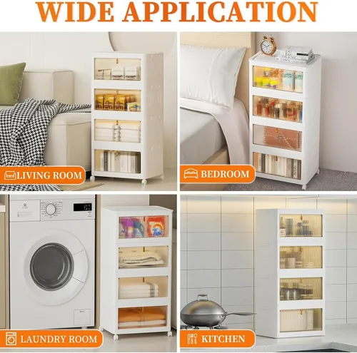 Miniatura 6 de Contenedores de almacenamiento de 2 niveles organizadores de cajas de plástico – 36 cuartos de galón apilables con tapas para dormitorio, sala