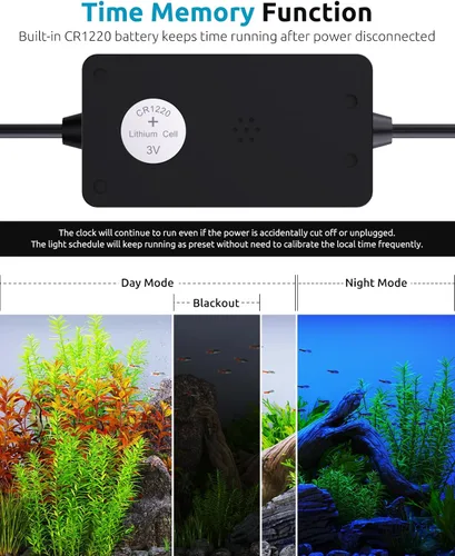 Miniatura 3 de SEAOURA - Luz LED para acuario, temporizador personalizado 24/7, memoria de apagado, luz de tanque de peces de espectro completo de 7 filas de LED