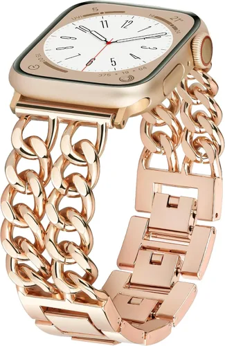 Miniatura 28 de Correas de metal para reloj para mujeres compatibles con Apple Watch para mujeres y hombres de 40 mm, 38 mm, 41 mm, 42 mm, 44 mm, 45 mm, 46 mm