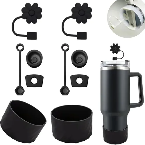 Miniatura 8 de Stanley Cup Accessories9 unidades, 4 tapas de pajilla, 2 tapones cuadrados para derrames, 2 tapones redondos de fugas, 1 bota de silicona