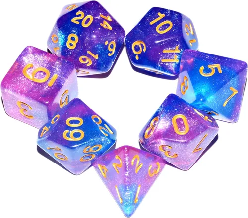Miniatura 4 de Conjunto de dados DND transparentes rojos mezclados con blanco para juego de mesa Rojo y blanco