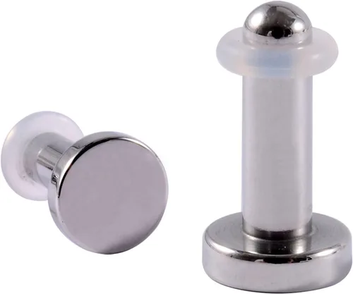 ZHHO Tapones cilíndricos de superficie de espejo, expansor de acero quirúrgico, dilatador de oído, piercing corporal (color metálico un par de 0.138