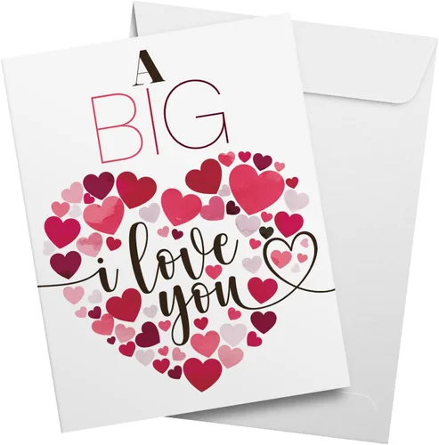 Miniatura 8 de Tarjetas de felicitación y sobres grandes para el día de San Valentín "A Big Hug" – 8.5 x 11 pulgadas, tarjeta de San Valentín de tamaño grande