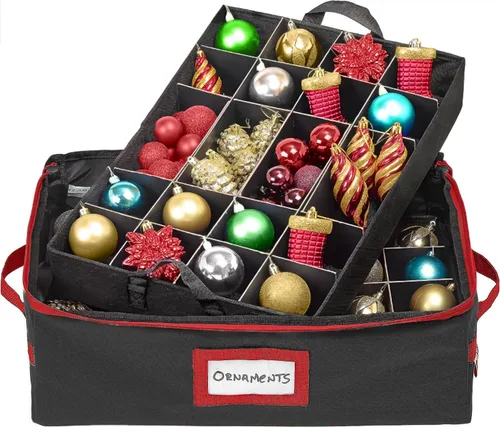 Miniatura 2 de HOLDN’ STORAGE - Caja de almacenamiento para adornos navideños con divisores - Capacidad para 48 adornos de hasta 3.0 pulgadas de diámetro, 2 Negro