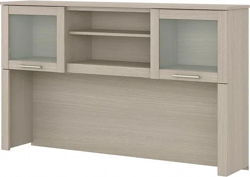 Miniatura 13 de Bush Home Colector de escritorio de 60 pulgadas, organizador de almacenamiento de oficina con estantes, cubos y puertas de vidrio esmerilado