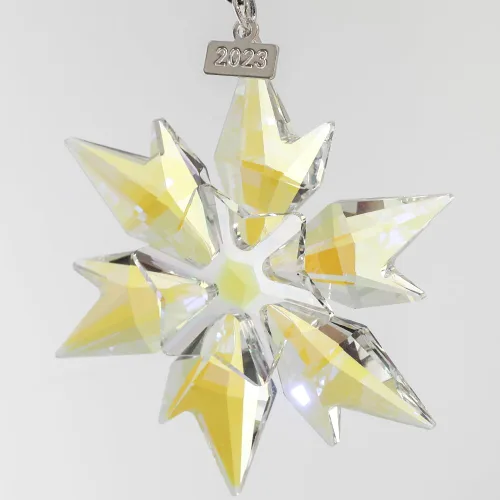 Miniatura 5 de Adorno de árbol de Navidad de edición Maxistal 2024, copo de nieve de cristal con estrella, adorno para árbol de Navidad, decoración para el hogar