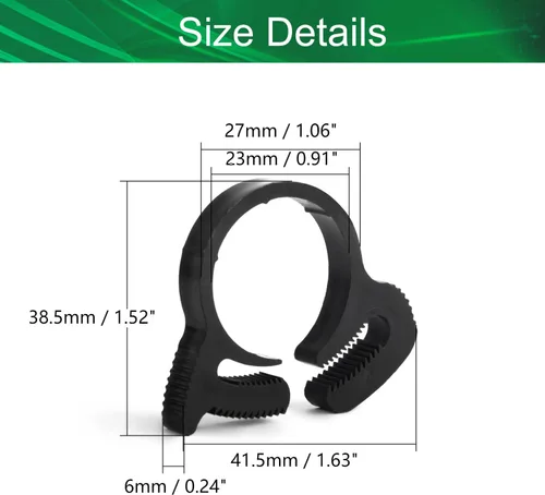 Miniatura 2 de Abrazaderas de manguera de agarre de 0.772-0.850 in, ajustable, de plástico, resistente, rápido y doble agarre para fontanería, aplicaciones 5
