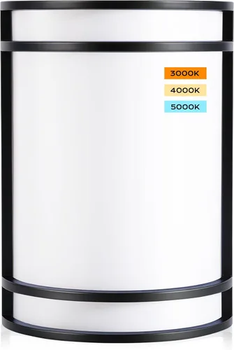 CLOUDY BAY Aplique de pared LED de 3 colores, iluminación de pared, 3000 K/4000 K/5000 K, lámpara de pared ajustable de temperatura de color, 15 W,