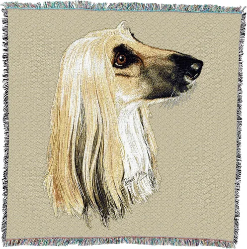 Pure Country Weavers Robert May - Manta cuadrada para regazo de sabuesos afganos, regalo para los amantes de los perros, manta de tapiz tejida de