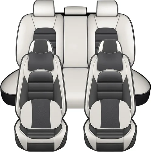 Miniatura 27 de Fundas de asiento para Chevrolet Chevy Aveo 2004-2011, funda de asiento de automóvil de piel sintética, compatible con bolsa de aire, protector