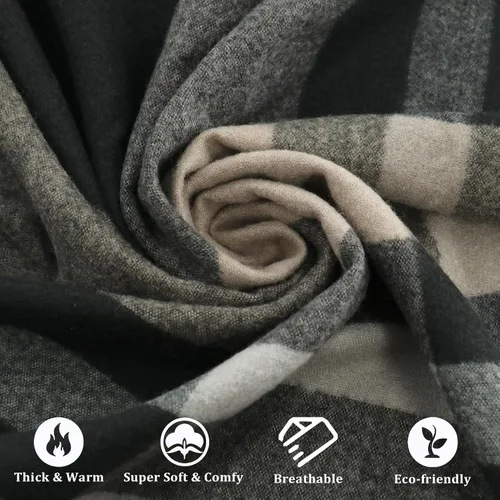 Miniatura 3 de Poncho chal para mujer, suéteres suaves y cálidos para mujer, parte delantera abierta, poncho de viaje para otoño, invierno y primavera
