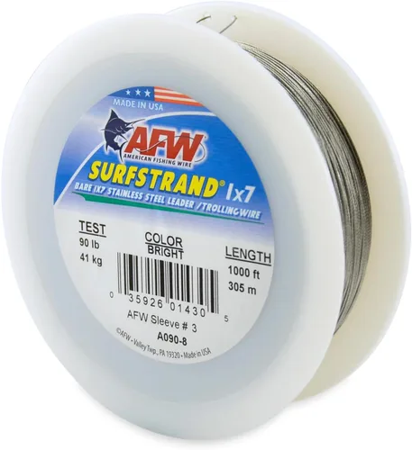 Miniatura 41 de Surfstrand Bare 1x7 Cable Líder de Acero Inoxidable - Línea Líder de Pesca para Agua Salada, 20lb Test - 325lb Test en Brillante, Camuflaje