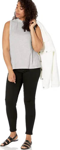 Miniatura 3 de Daily Ritual Womens Jersey Sleeveless Boxy Mock-Neck Shirt Available in Plus