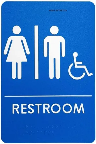 Miniatura 21 de Hecho en EE.UU. - Letreros de Baños para Hombres y Mujeres Compatibles con ADA, Señales de Puertas de Baño para Oficinas, Negocios y Restaurantes
