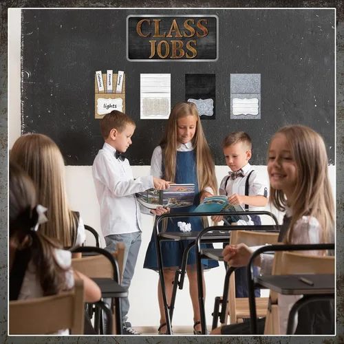 Miniatura 5 de Zonon Class Jobs Tablero de Anuncios Colorido para Trabajos de Clase Conjunto de Gráfico de Bolsillos Ayudante del Maestro Decoración de Pizarra