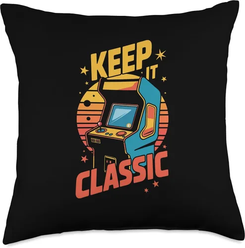 Miniatura 4 de Retro Arcade Vibes – Keep It Classic 80s Gamer Style Throw Pillow