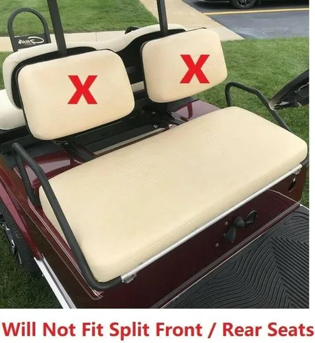Miniatura 6 de Huskey - 4 fundas de asiento delantero/trasero para carrito de golf EZGO RXV 2008-UP G&E Modelos G&E, costuras de diamante negro y azul de dos tonos