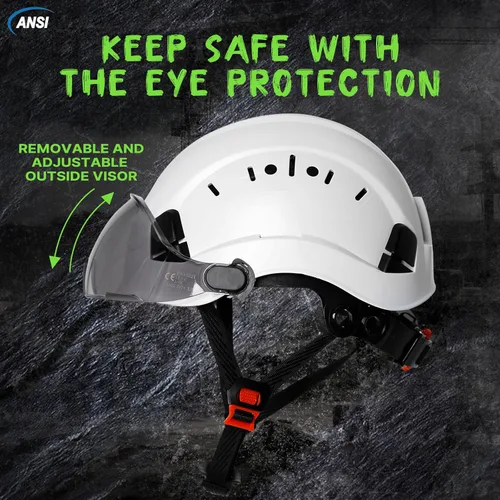 Miniatura 3 de AOLAMEGS Casco de seguridad de construcción – Casco de seguridad aprobado por ANSI Z89.1 con visera y 50 calcomanías para casco duro deslizante Un