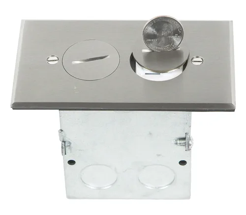 Miniatura 4 de ENERLITES Kit de caja de piso con tapa de rosca, 12,7 cm x 7,1 cm, 1 banda, receptáculo dúplex de 20 A resistente a manipulaciones y a