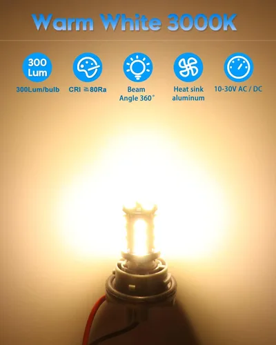 Miniatura 3 de Bombilla LED 1156 1141 de 10V-30V CA/CC súper brillante blanco cálido 1073 7506 BA15S bombillas de repuesto para RV caravana cámper remolque