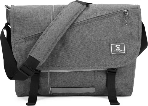 Miniatura 8 de OIWAS Bolsa tipo mensajero para hombre, 15.6 pulgadas, para laptop, bolsa cruzada para hombre, maletín para computadora, grande, trabajo, viajes