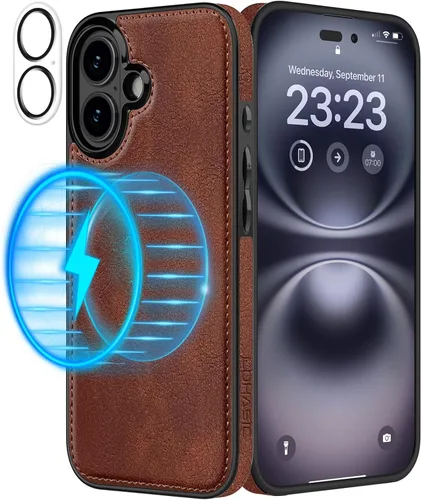 Miniatura 8 de LOHASIC MagSafe, funda de piel sintética suave y magnética para iPhone 15 Pro, de piel sintética, para hombres y mujeres, funda delgada de diseñador
