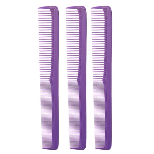 Miniatura 10 de Styling Gear #150 - Juego de 3 peines de corte de barbero, para hombre y mujer, para peinado, barba y bigote. Fabricado en los Estados Unidos (negro)