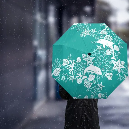 Miniatura 3 de DHDM Umbrella Automatic Beach Umbrella Outdoor Adults Printed Rain Umbrella for Men Kids Parasol