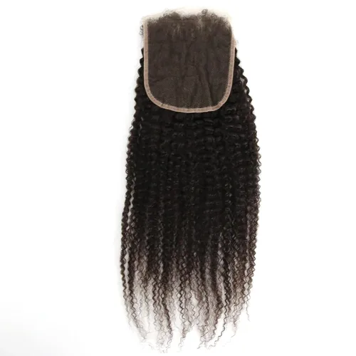 Miniatura 6 de Afro Kinky Curly 5x5 HD Cierre de encaje prearrancado con borde rizado de bebé 4B 4C, cierre de encaje HD de cabello humano transparente