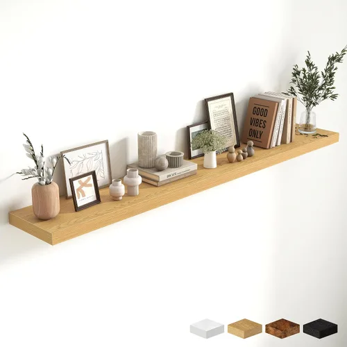 Miniatura 144 de Estantes flotantes de 48 pulgadas para pared, estante de chimenea de 10 pulgadas de profundidad, estantes flotantes de madera para pared, estantes