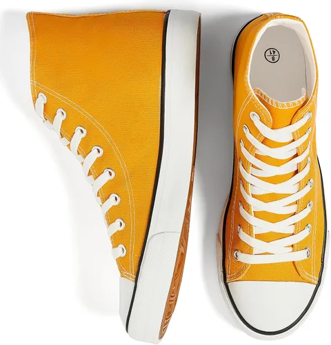 Zapatillas de lona altas para hombre, zapatos de lona casuales con cordones para hombre, zapatos de lona de moda blanca y negra para caminar