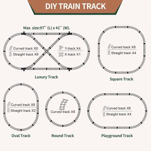 Miniatura 4 de Juego de tren con control remoto, pista de tren eléctrico alrededor del árbol de Navidad con vehículo de carga, luz y sonidos, locomotora de vapor